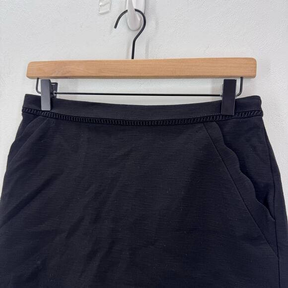 NWT Skies are Blue Bernice Scallop Hem Skirt Black sz Medium Basic Casual Office - Picture 4 of 8